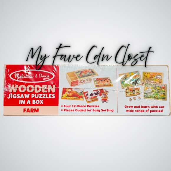 NEW & Sealed**Melissa & Doug FARM 4 pack wooden puzzles (12 pc ea) - Picture 7 of 9